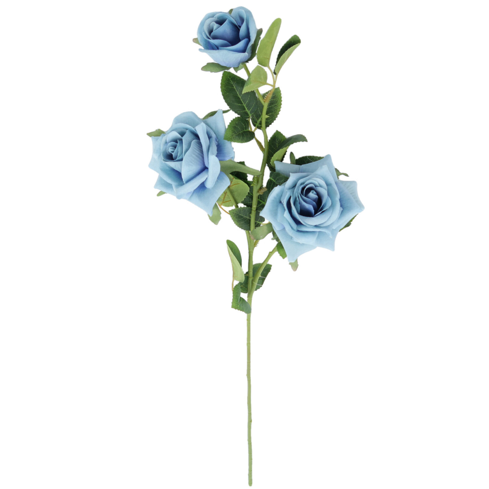 Künstliche Rosenblüten aus Seide mit Knospe am Stiel - Bild 3