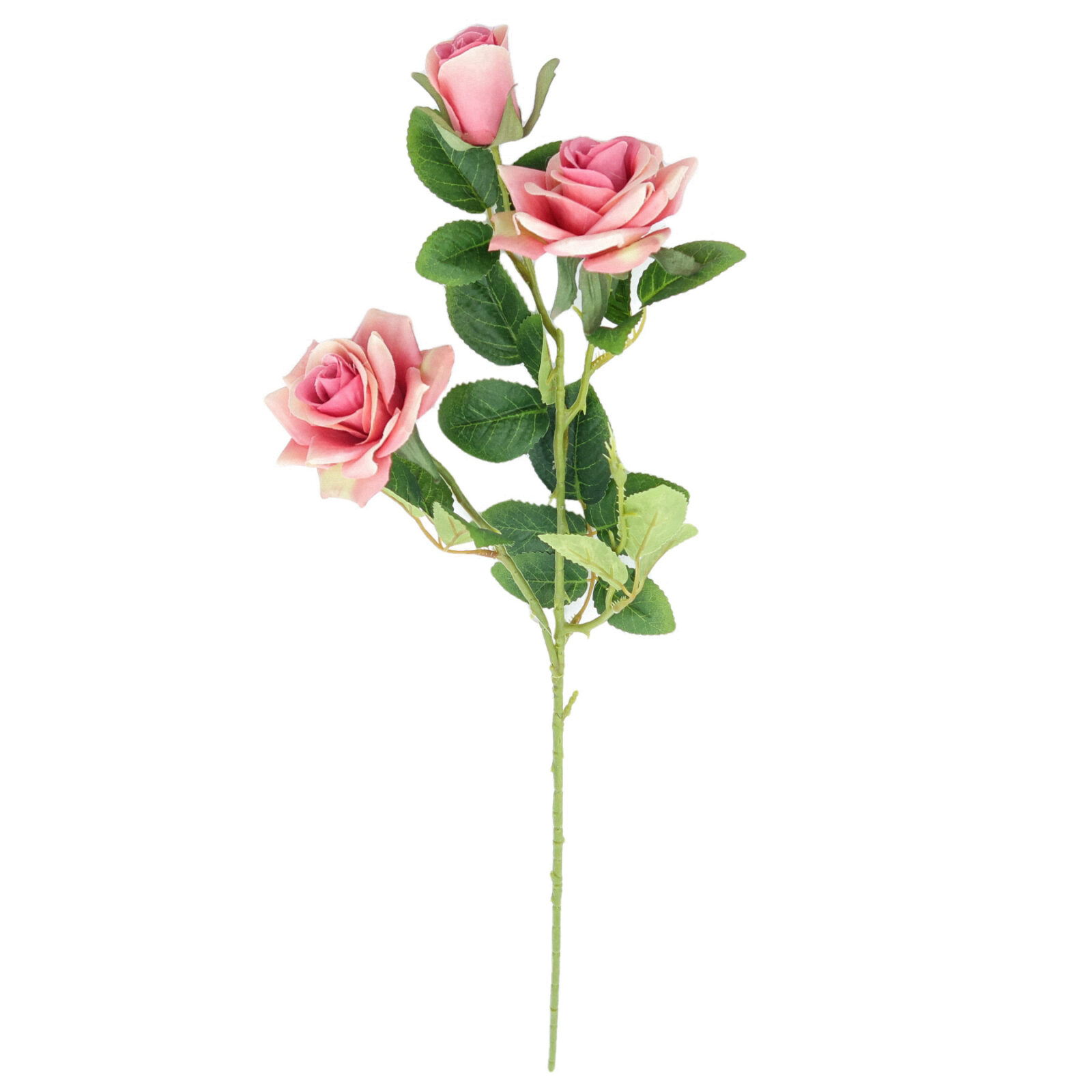 Künstliche Seidenrosen mit Knospe am Stiel - Bild 4