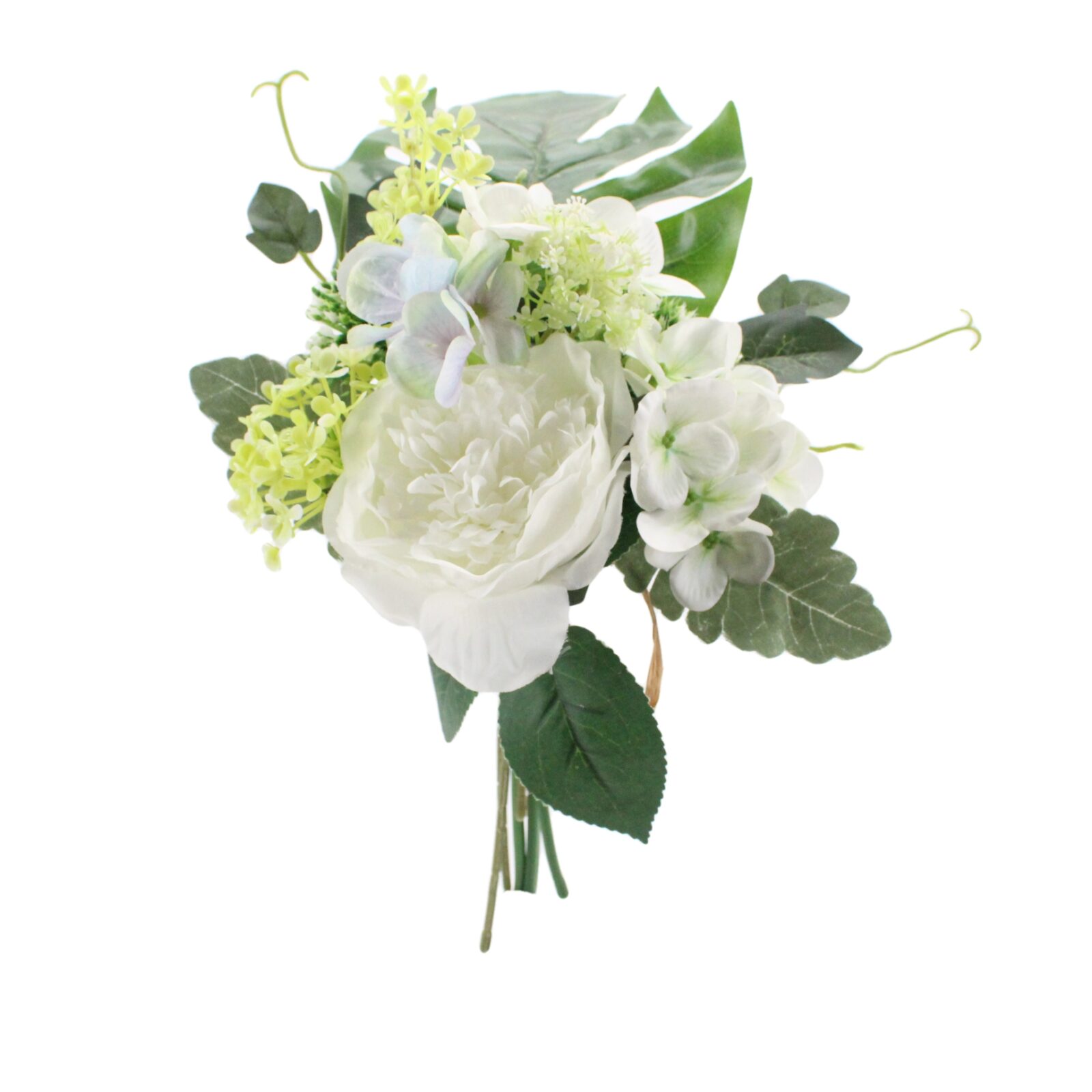 Gemischter Blumenstrauß aus Kunstseide-Rosen und Monstera - Bild 3