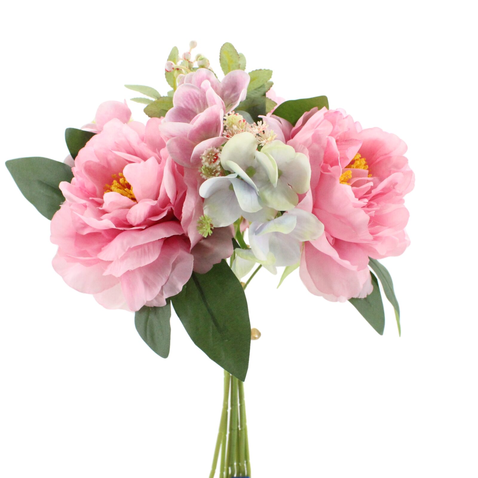 Gemischte Seidenblumensträuße aus Pfingstrosen und Hortensien