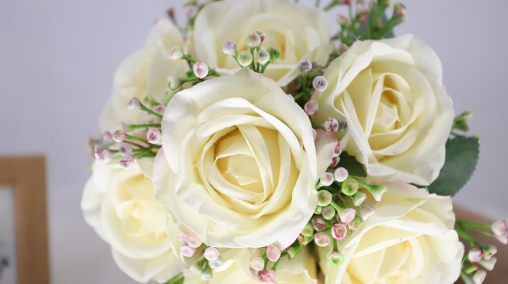 high quality artificial white rose flowers