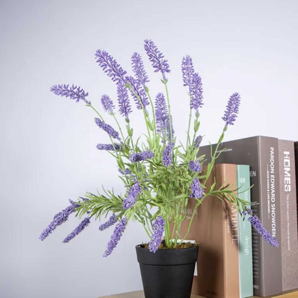 Artificial Flowers Plant Potted Lavender
