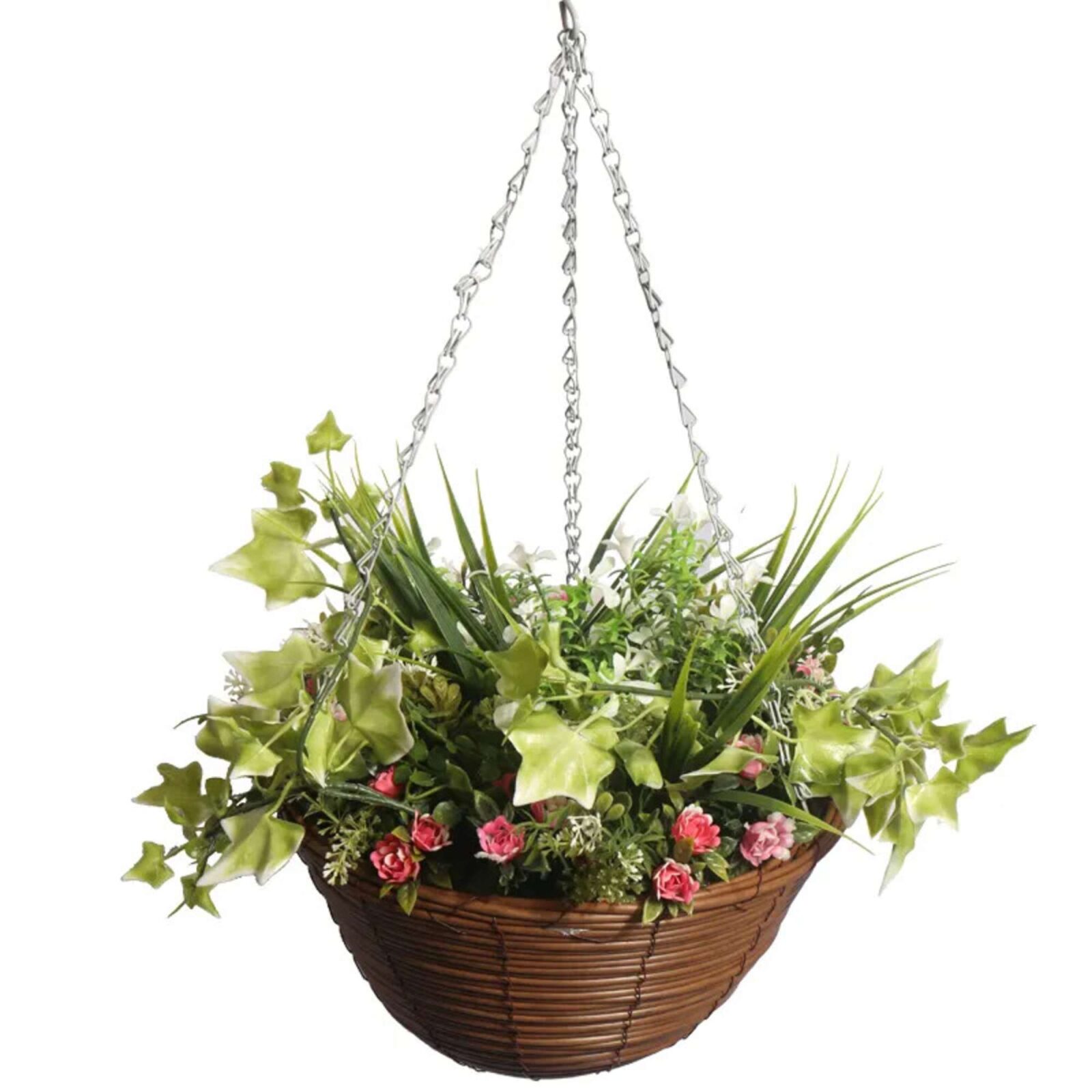 Künstliche Hängeblumen im Korb - Bild 4