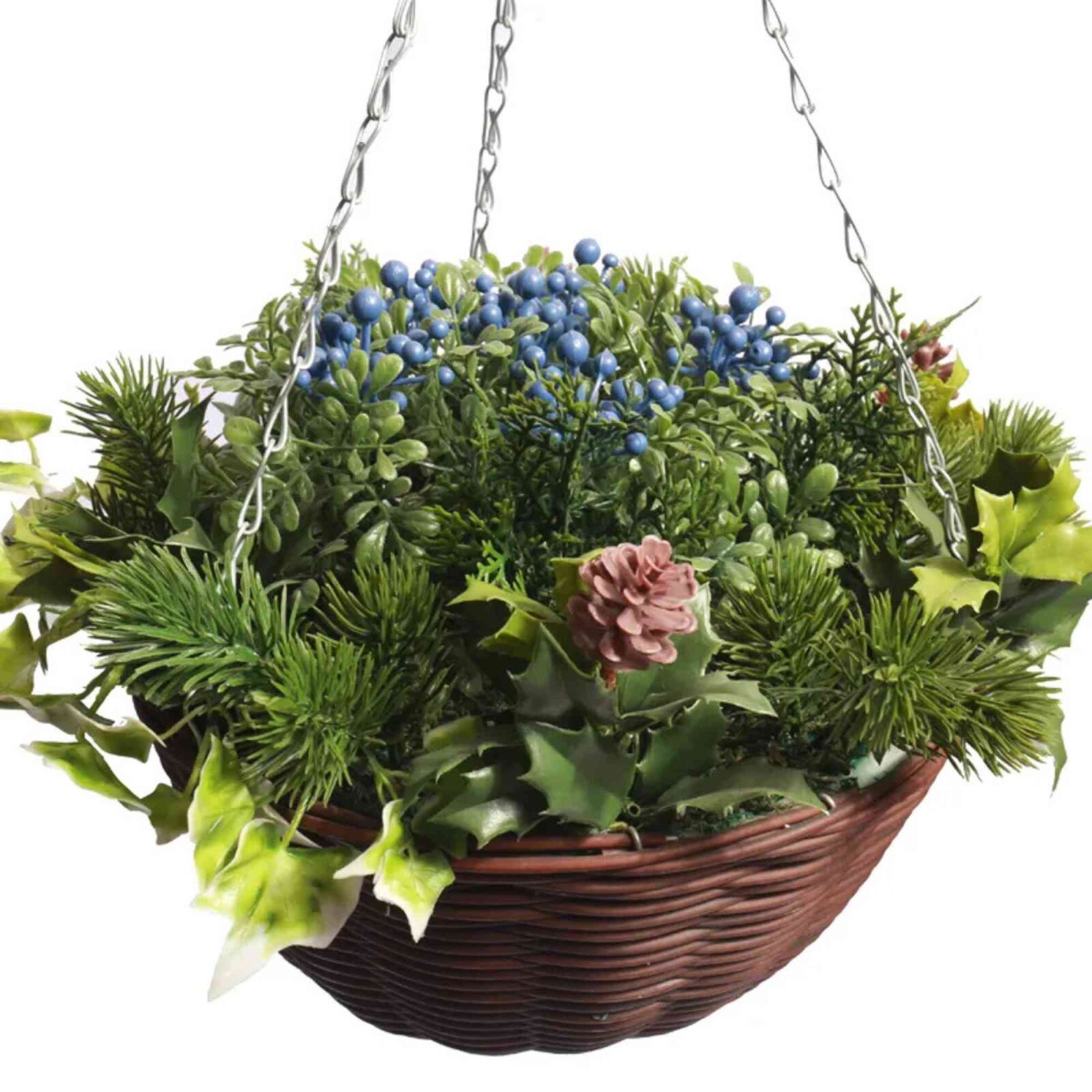 Künstliche Hängeblumen im Korb - Bild 2