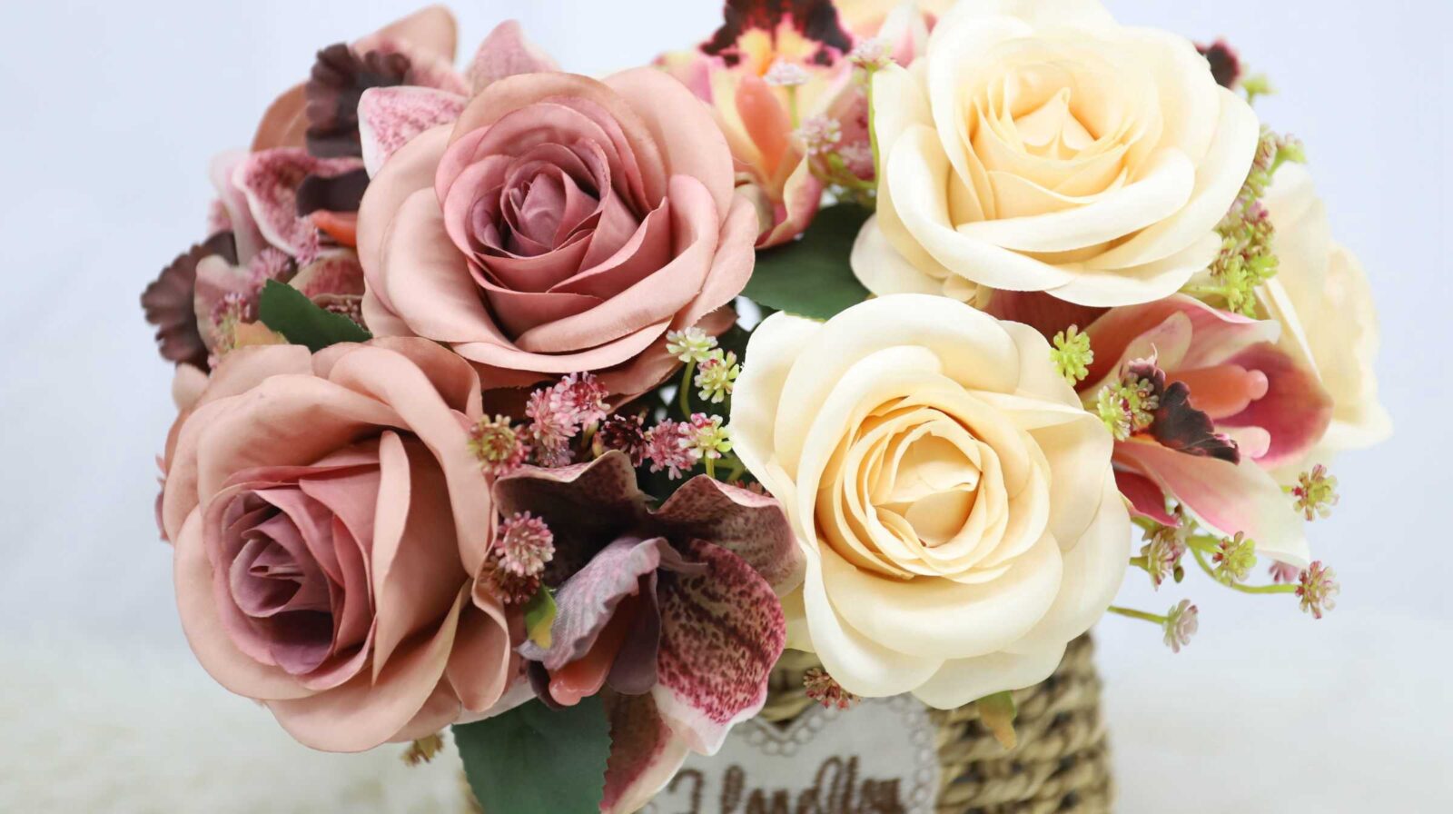 Artificial Rose & Cymbidium Bouquet - Image 8