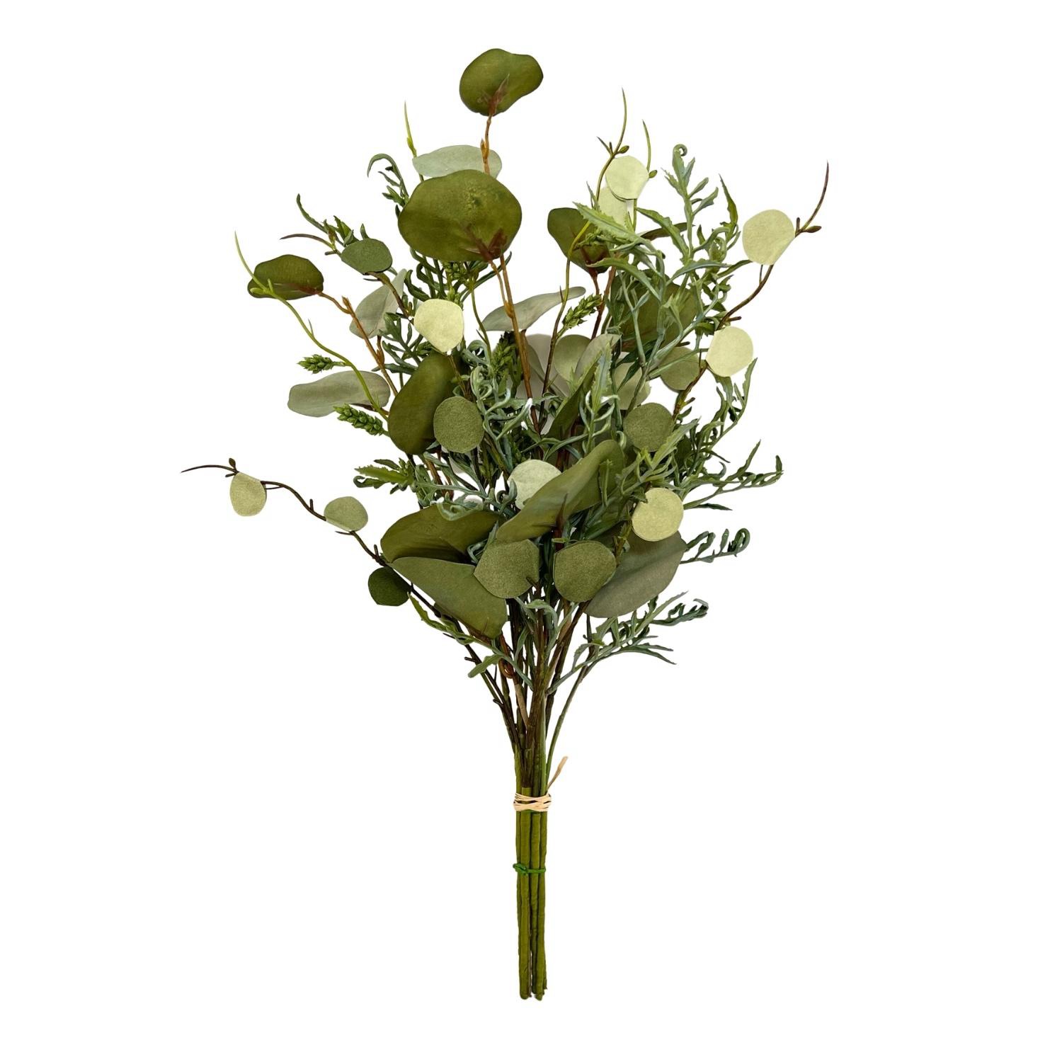 Faux Dried Eucalyptus Leaves Bundle with Fern – Artificial Flowers ...