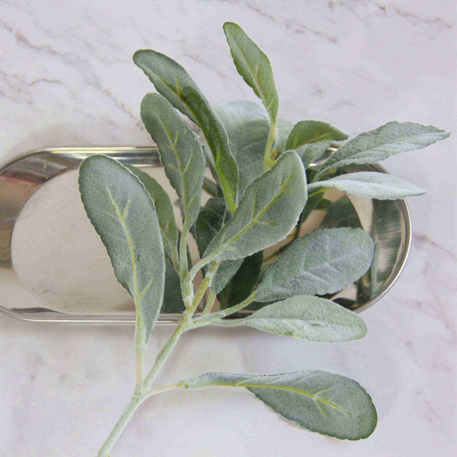 Faux Flocked Lamb's Ear Leaves - Image 5