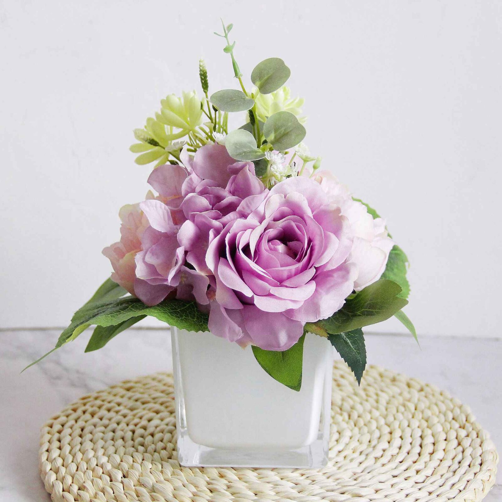 Faux Peony & Rose Bouquet Decor