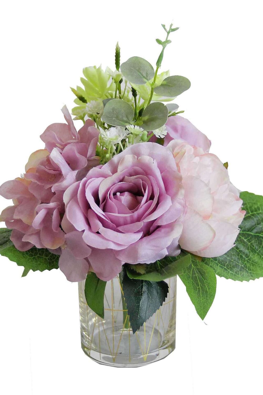 Faux Peony & Rose Bouquet Decor