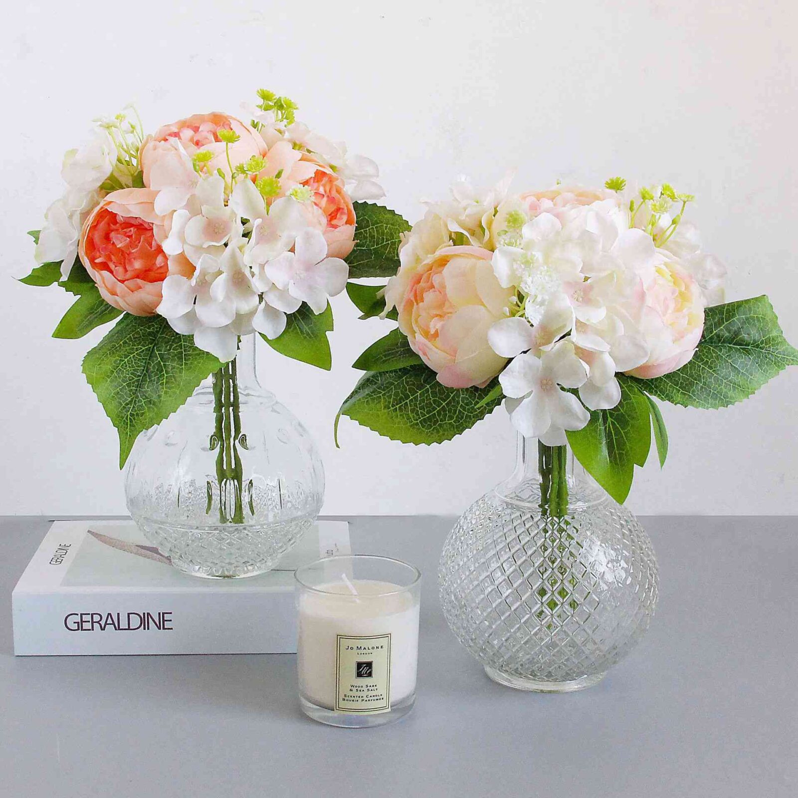 Peony & Hydrangea Silk Bouquet Flowers