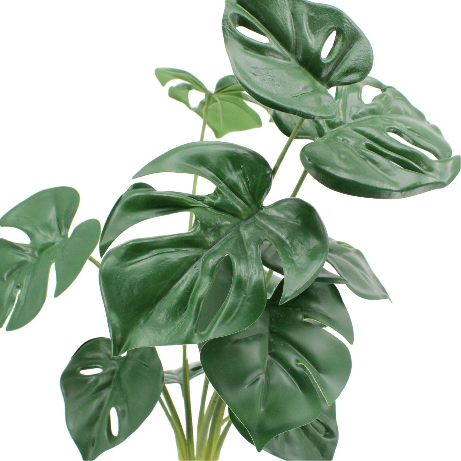 Faux Monstera Leaves Bush in Green/Variegated - Image 2