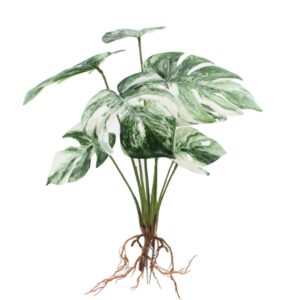 16.5" Artificial Monstera Plant Bush with Root