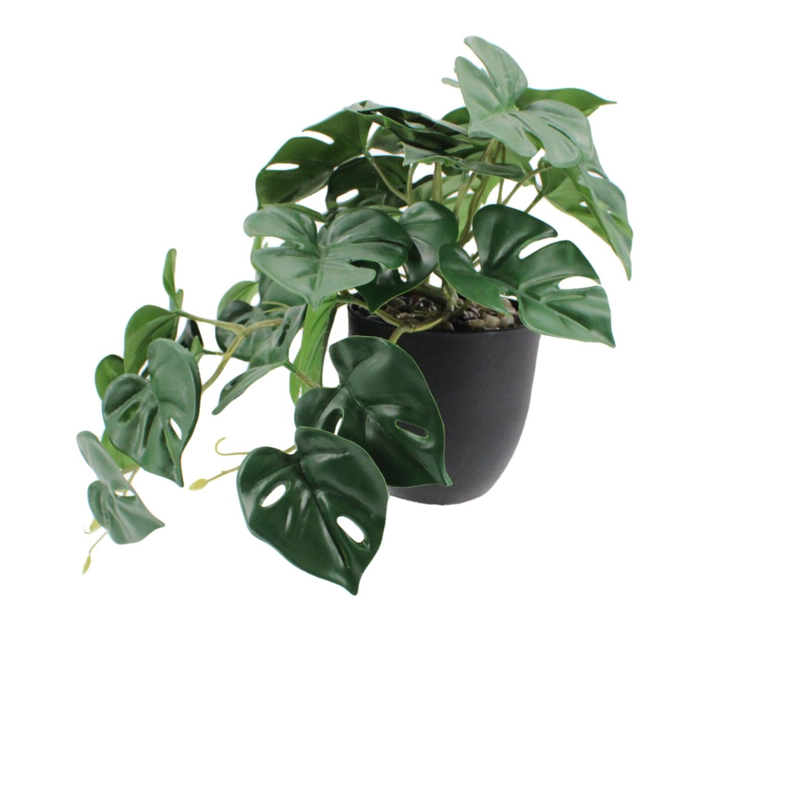 Small Artificial Potted Tropical Monstera Leaves