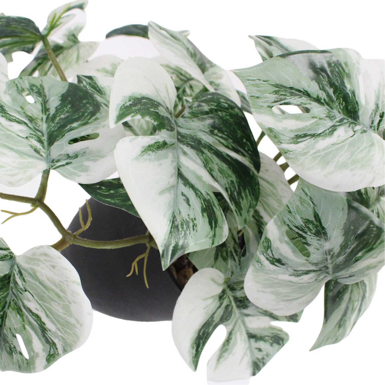 Small Artificial Potted Tropical Monstera Leaves - Image 4