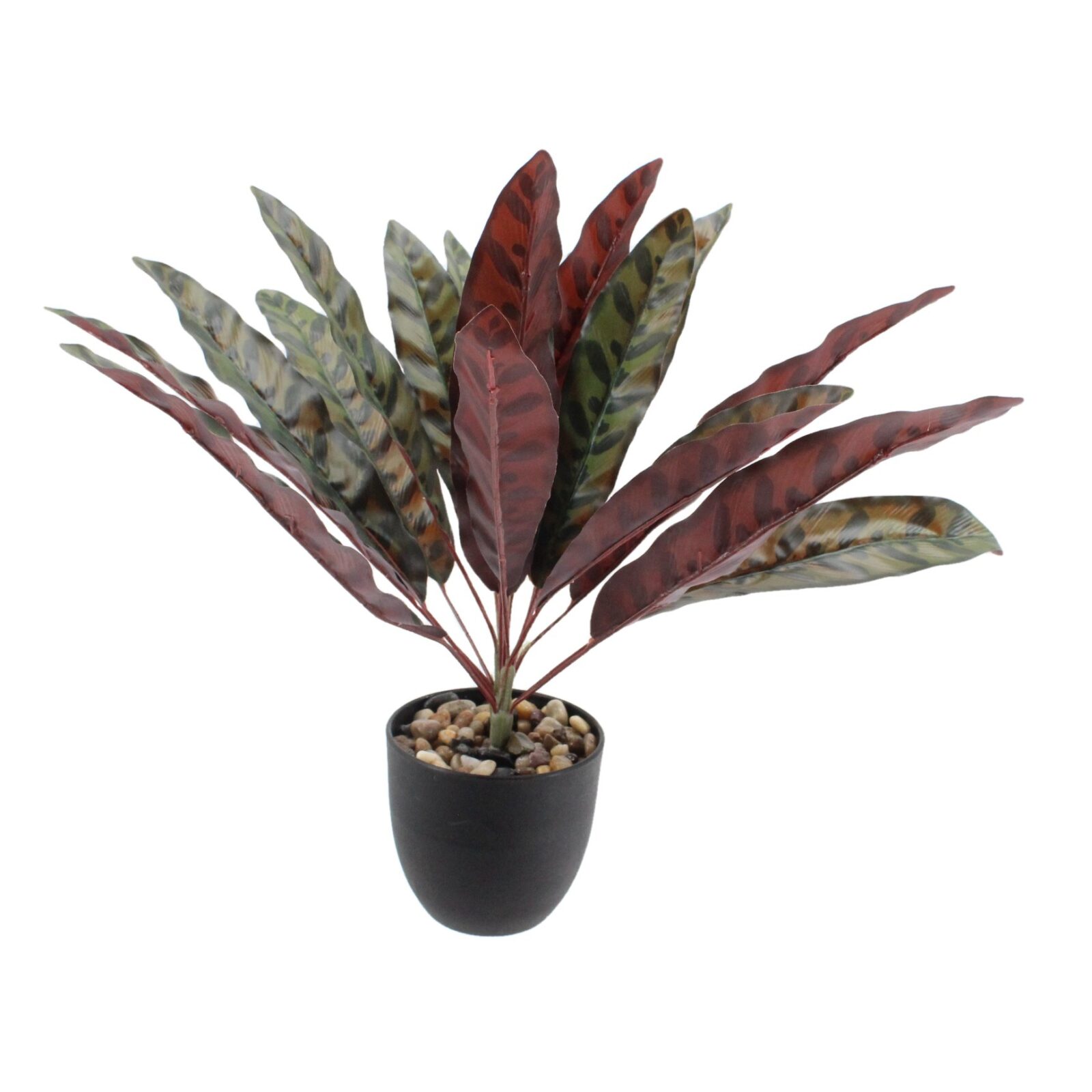 Artificial Potted Calathea Lancifolia Rattlesnake Plant