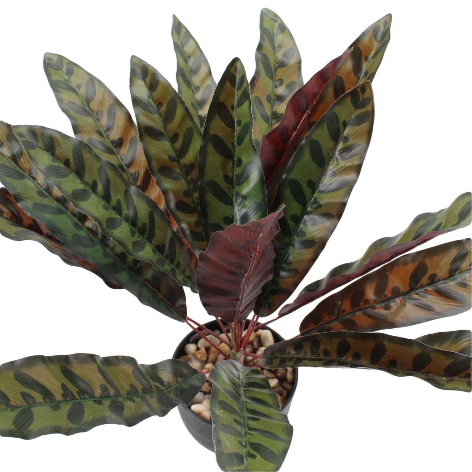 Artificial Potted Calathea Lancifolia Rattlesnake Plant - Image 2