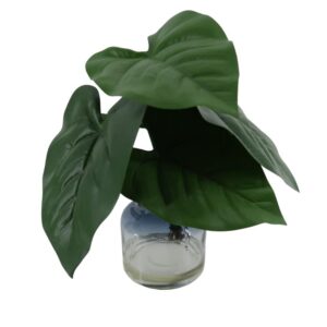 Artificial Desk Plants Faux Philodendron Fixed in Bottle