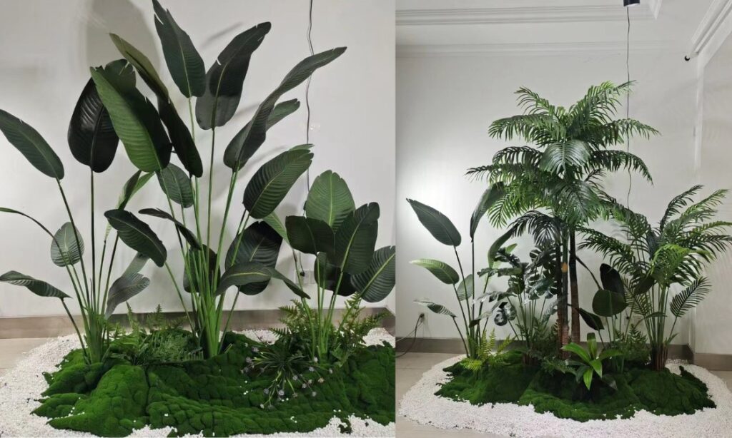 From traditional to modern designs, our artificial trees come in various shapes and sizes, perfect for any setting. Our silk plants offer an extra touch of elegance, making them ideal for more formal areas.