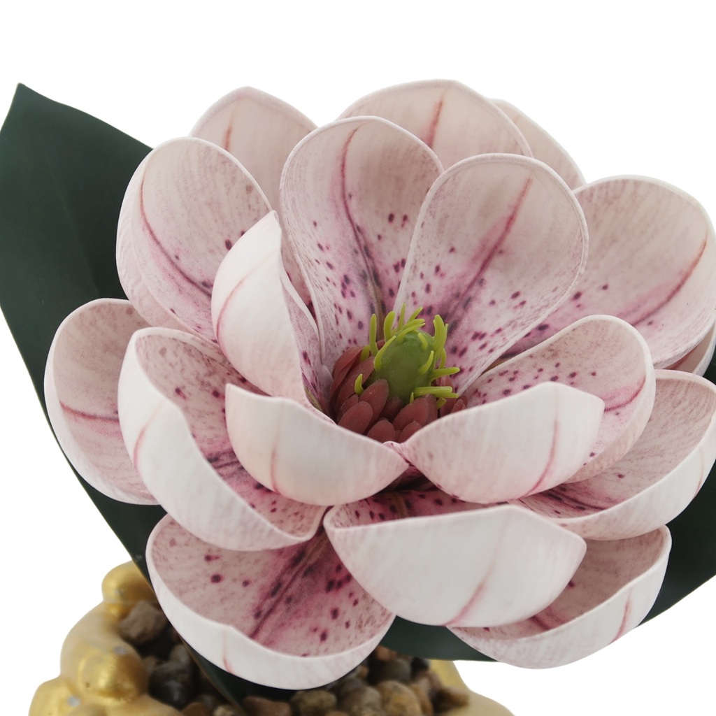 Artificial Magnolia Flowers in Solid Hand Vase