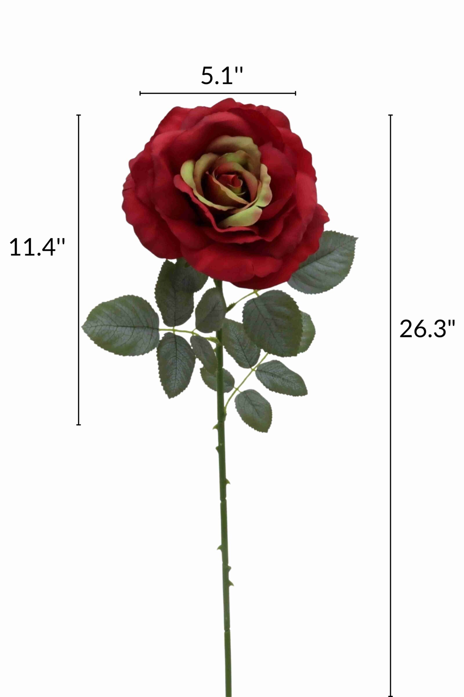 8 Colors  Single Stem Artificial Rose Flower-26.3'' - Image 8
