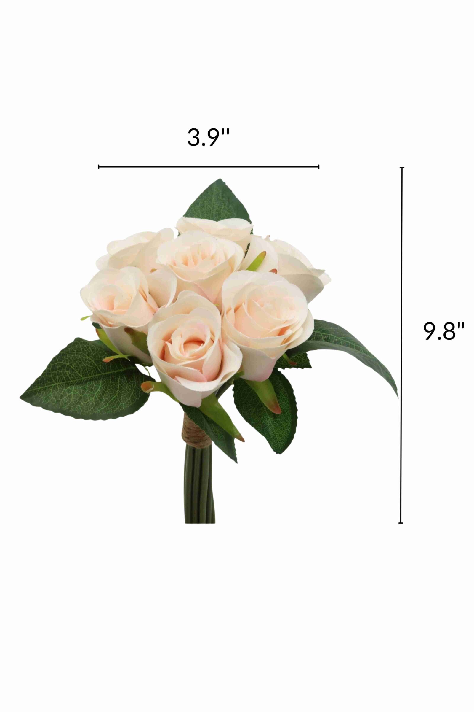 7-Head Faux Rose Flower for Homedecor-9.8'' - Image 6