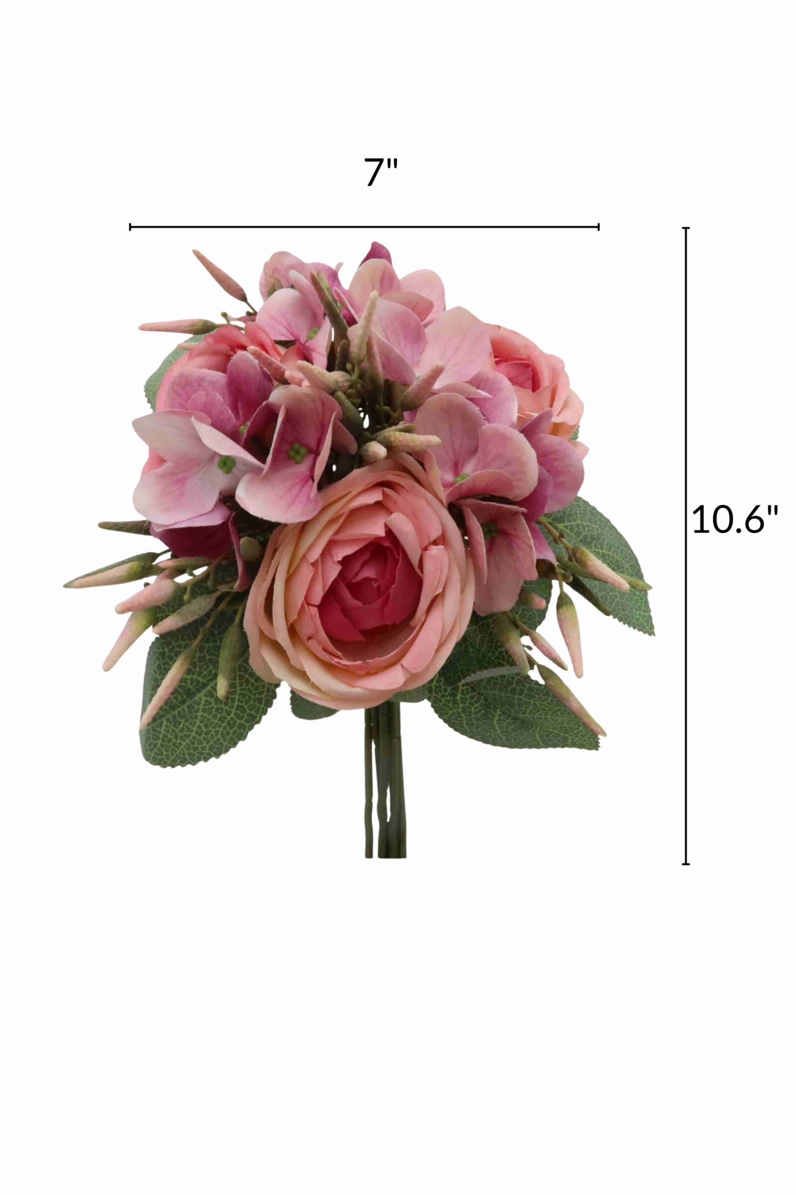 Faux rose and hydrangea